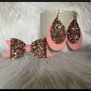 Mommy and me bow and earring set